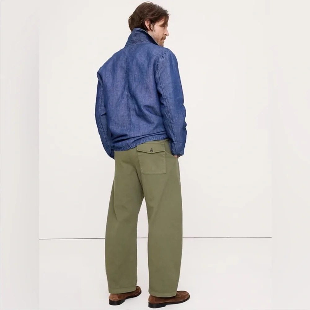 Banana Republic Winter Moss Green Loose Barrel Pull-On Pant - #891158 🖤